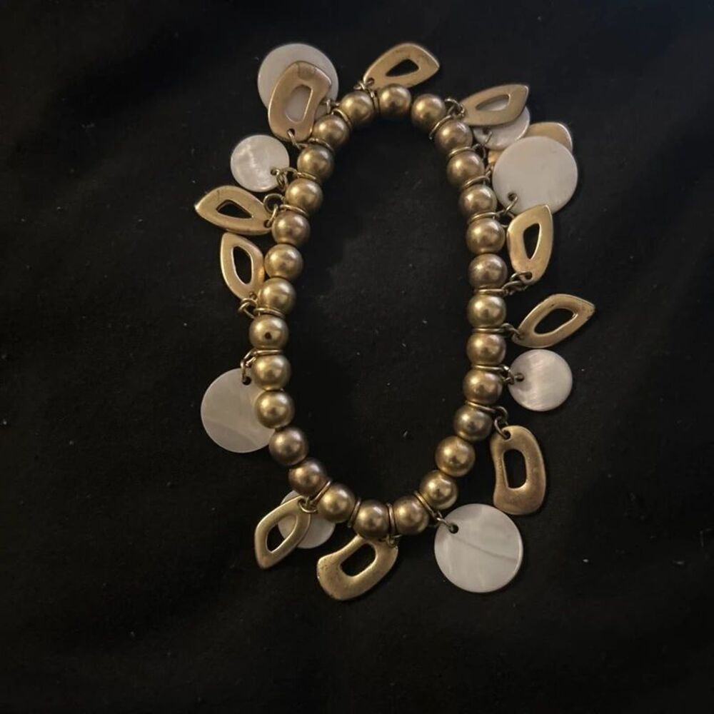 Boho Gold-Tone & Shell Charm Stretch Bracelet